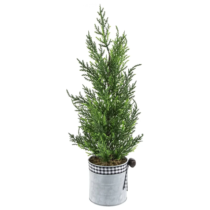 18.5" Unlit Cypress Artificial Potted Christmas Tree
