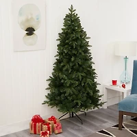 6ft. Pre-Lit Grand Teton Spruce Flat Back Artificial Christmas Tree with Clear LED Lights