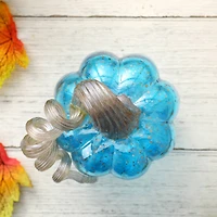 Glitzhome® Glass Pumpkin, Blue