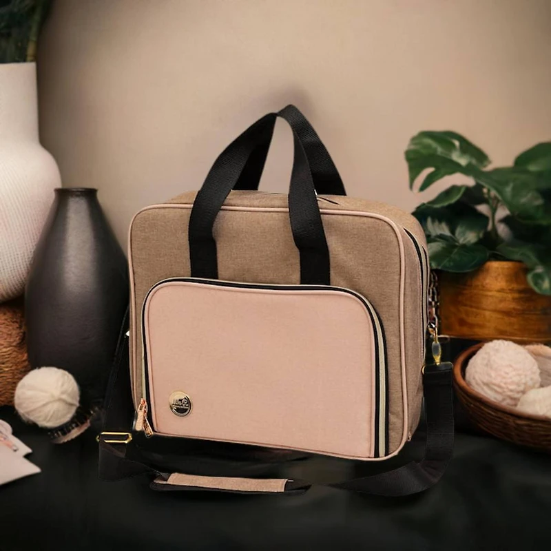 We R Memory Keepers® Taupe & Pink Crafter's Shoulder Bag