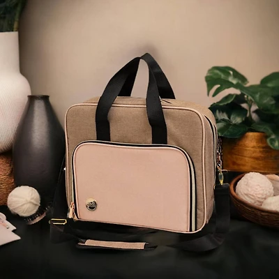 We R Memory Keepers® Taupe & Pink Crafter's Shoulder Bag