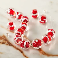 Red Lampwork Glass Stripe Beads by Bead Landing™