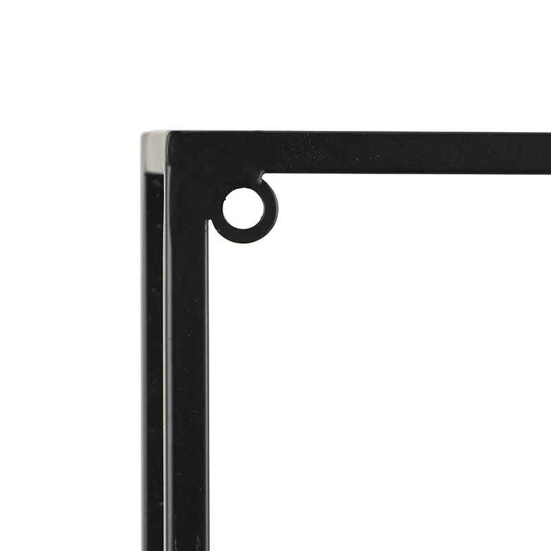 Black Metal Minimalistic 8 Bottle Wall Wine Rack with Open Style Frame