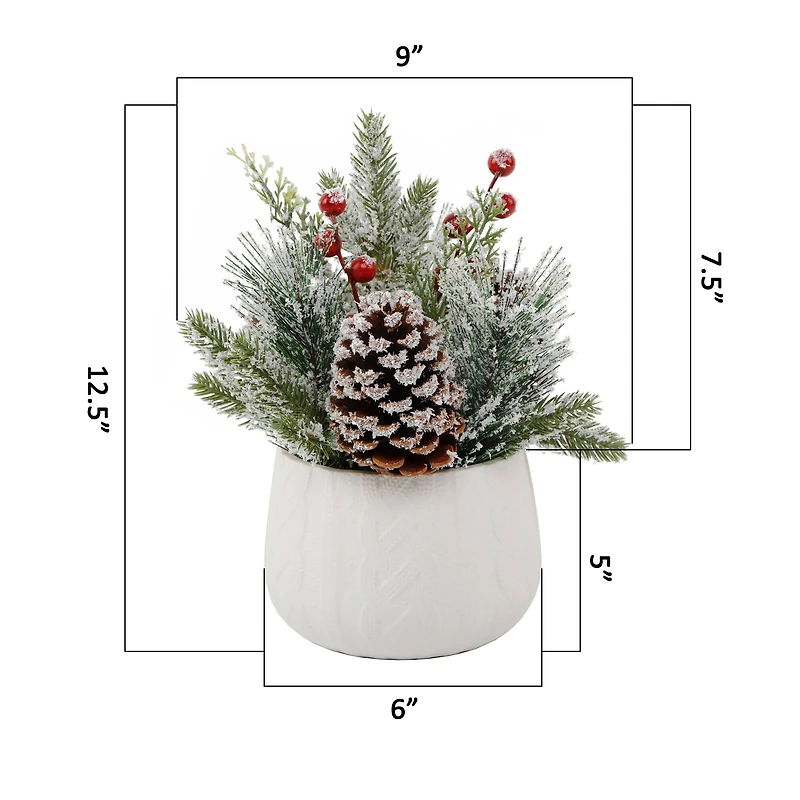 Christmas Mix In Ceramic White Sweater Pot