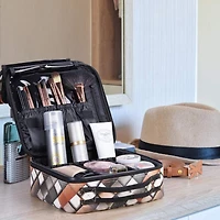 NEX™ Black Adjustable Waterproof Travel Makeup Bag with Dividers