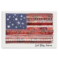 Stupell Industries God Bless America Phrase Macram� Pattern Flag Wall Plaque Art