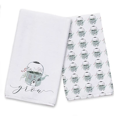 Grow Teapot Floral Tea Towel - Set of 2
