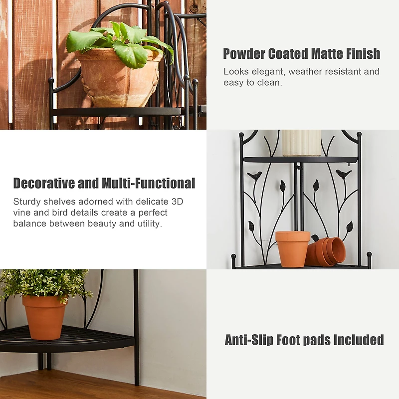 Glitzhome® 4ft. Metal 4-Tiered Corner Shelf Stand