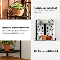 Glitzhome® 4ft. Metal 4-Tiered Corner Shelf Stand