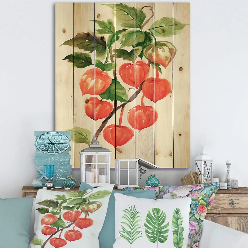 Designart - A Branch of Red Physalis