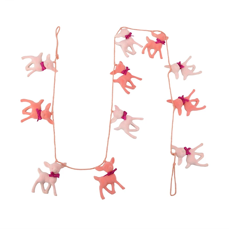 6ft. Pink Flocked Deer Garland by Ashland®