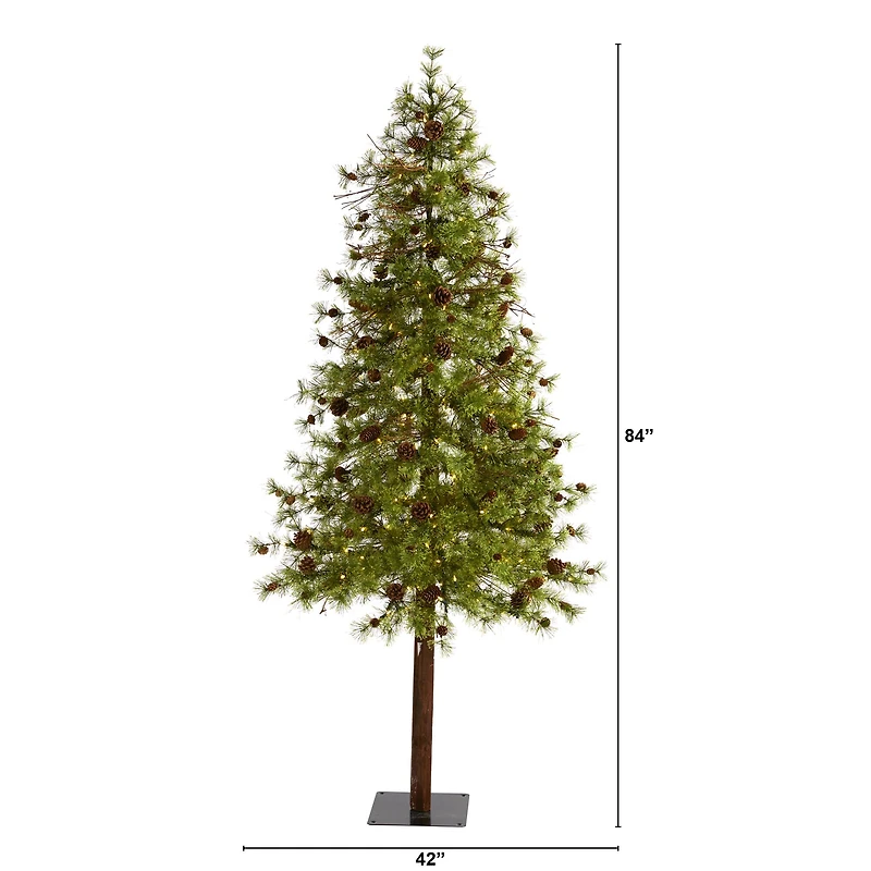 7ft. Pre-Lit Wyoming Alpine Artificial Christmas Tree, Clear LED Lights