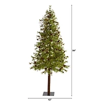 7ft. Pre-Lit Wyoming Alpine Artificial Christmas Tree, Clear LED Lights