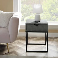 Walker Edison 18" 1-Drawer Shagreen Side Table