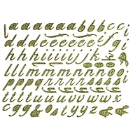 JAM Paper Lowercase Letters Gold Script Floral Adhesive