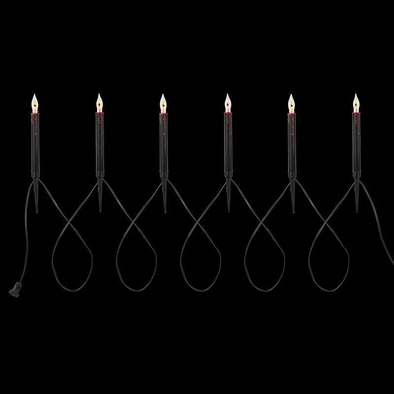 6ct. Black Lighted Bleeding Candle Pathway Markers by Ashland®