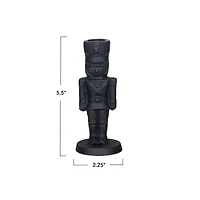 Hello Honey® 5.5" Black Cast Metal Soldier Taper Candle Holder