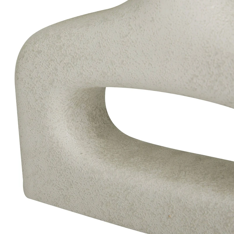 CosmoLiving by Cosmopolitan White Ceramic Donut Shaped Vase Set of 2 16", 13"