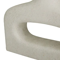 CosmoLiving by Cosmopolitan White Ceramic Donut Shaped Vase Set of 2 16", 13"