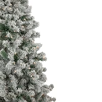 6.5ft. Pre-Lit Flocked Madison Pine Artificial Christmas Tree, Clear Lights