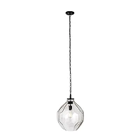 Hello Honey® Matte Black Oversized Geometric Glass Ceiling Light
