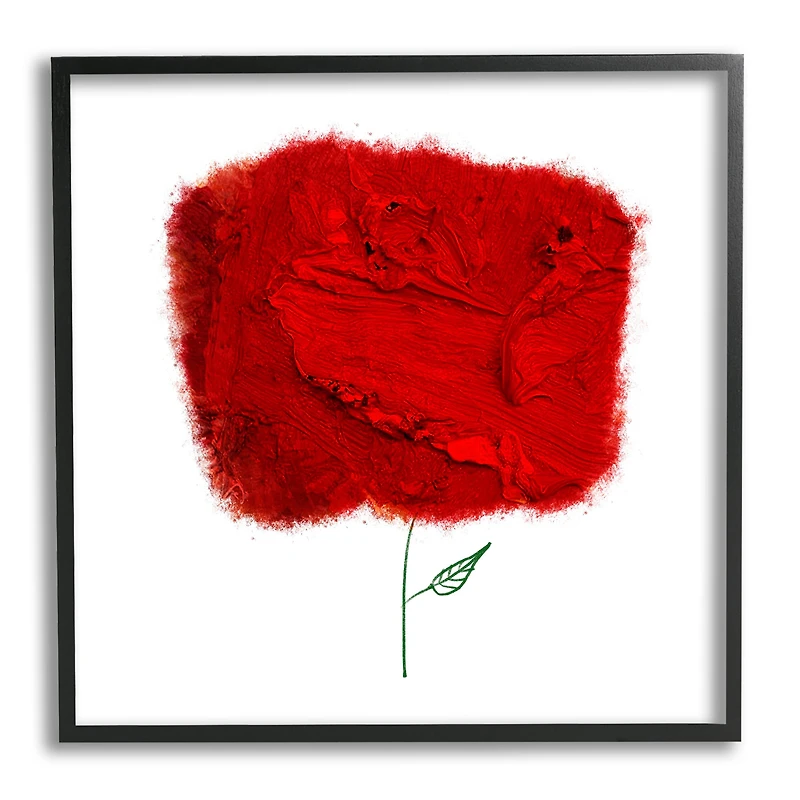 Stupell Industries Nerudo Rose Abstract Interpretation Modern Red Floral Framed Wall Art