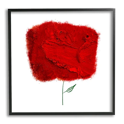Stupell Industries Nerudo Rose Abstract Interpretation Modern Red Floral Framed Wall Art