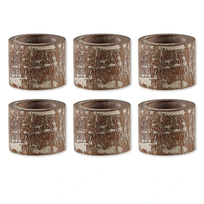 DII® Whitewashed Wood Band Napkin Rings, 6ct.