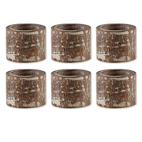 DII® Whitewashed Wood Band Napkin Rings, 6ct.