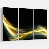 Designart - Gold in Black Upward Lines