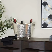 The Novogratz Silver Aluminum Traditional Wine Holder, 11" x 16" x 12"