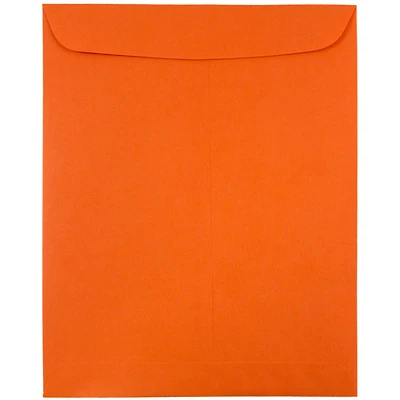 JAM Paper 9" x 12" Brite Hue Orange Open End Catalog Colored Envelopes, 100ct.