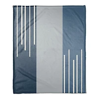 Blue Blocks & Stripes Fleece Throw