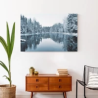 Winter Pond 36x24 Canvas Wall Art