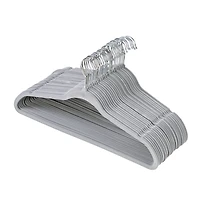 Honey Can Do Gray Slim-Profile Non-Slip Velvet Hangers, 35ct.