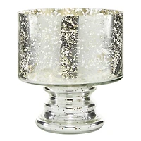 7" Clear Glass Contemporary Candle Holder