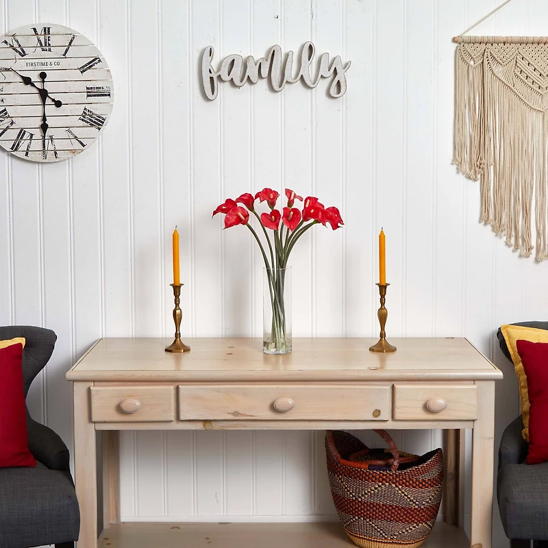 20" Mini Calla Lily Arrangement in Tall Vase