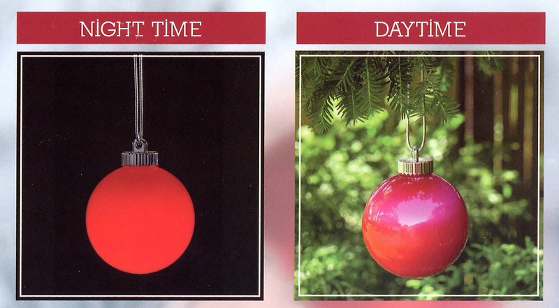 6" Red LED Shatterproof Ornaments, 3ct.