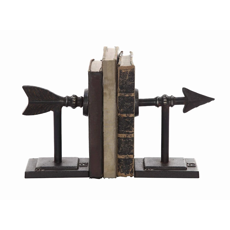 Hello Honey® Bronze Arrow Cast Iron Bookends Set