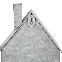 Set of 2 Grey Metal Farmhouse Candle Holder, 13", 18"