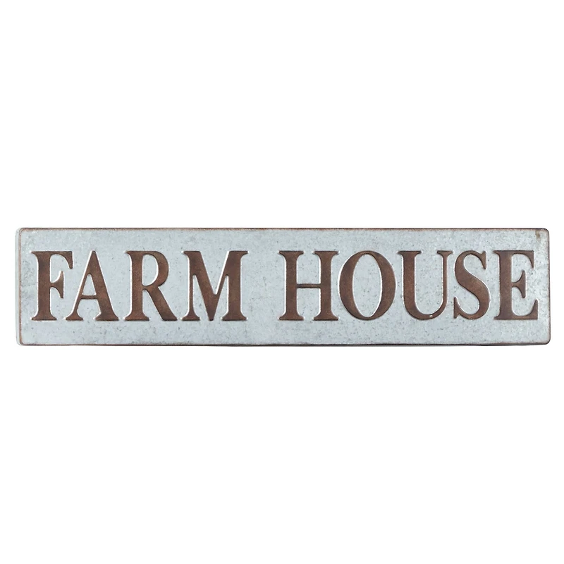 Brown & Silver Metal Farmhouse Sign Wall Décor