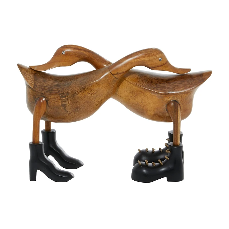 Brown Wood Farmhouse Sculpture, Duck 11" x 16" x 6"