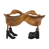 Brown Wood Farmhouse Sculpture, Duck 11" x 16" x 6"