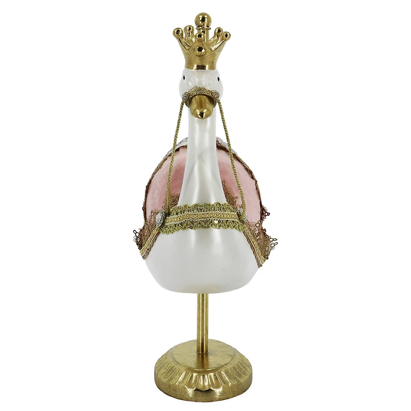 16.5" Carousel Swan with Crown Tabletop Décor by Ashland®