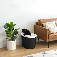 Iris®  Large Top Entry Cat Litter Box with Scoop, Black