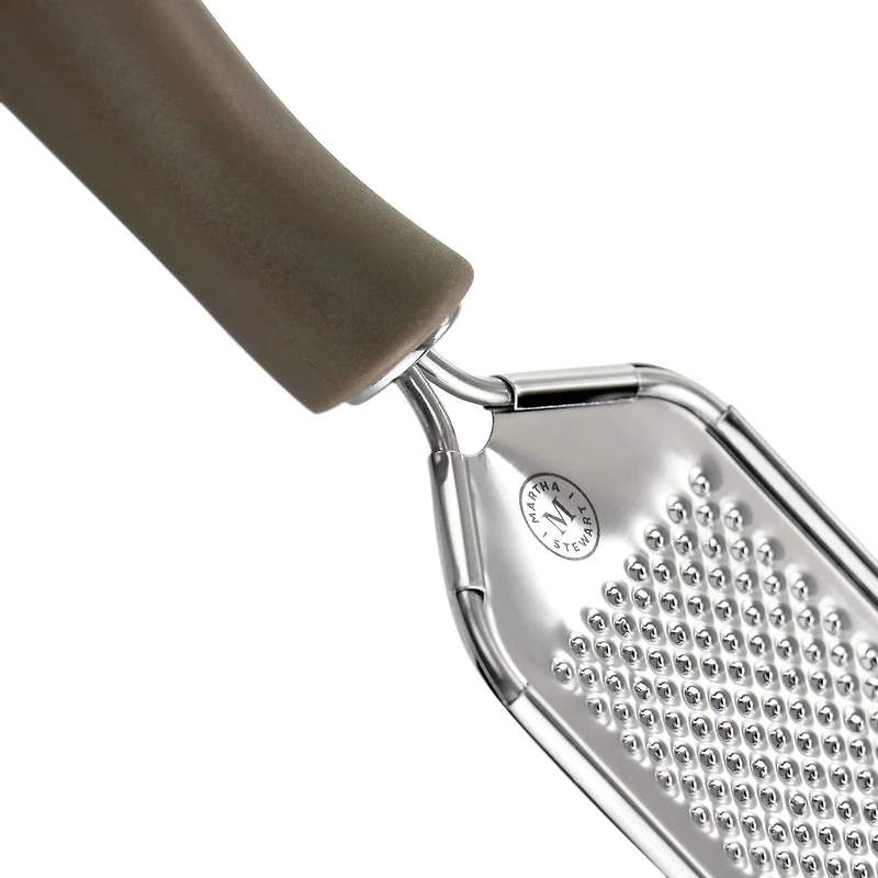 Martha Stewart Taupe Stainless Steel Handheld Grater & Zester Utensil