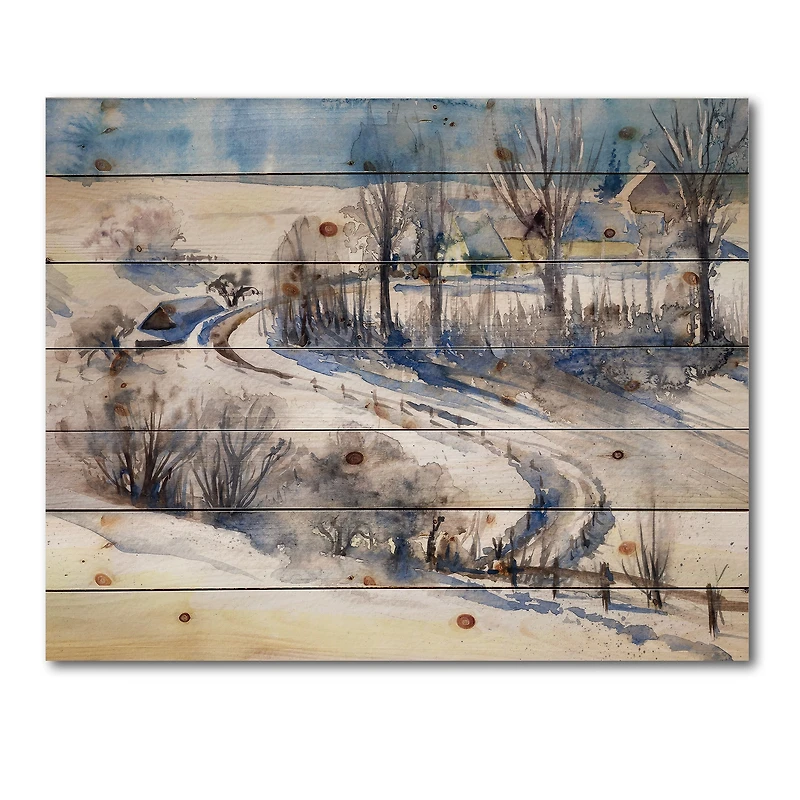 Designart - Country Road In Winter Times I