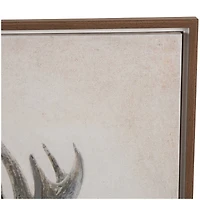 Brown Canvas Deer Gazing Framed Wall Art with Wood Frame