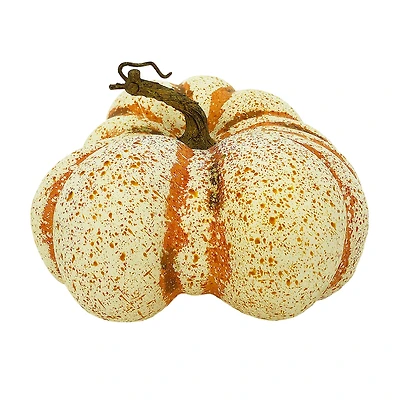 9" Cream & Orange Speckled Decorative Pumpkin by Ashland®