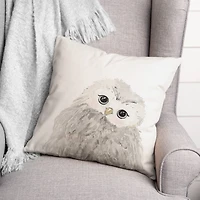 Curious Baby Owl 18" x 18" Throw Pillow